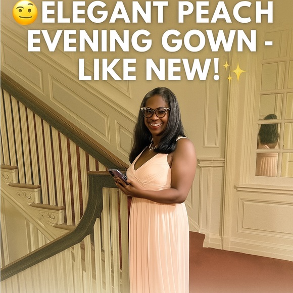 ✨ Elegant Peach Evening Gown – Like New! ✨ - Picture 5 of 6